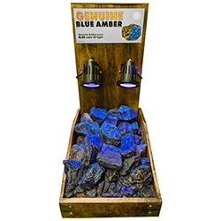 Genuine Blue Amber Countertop Display