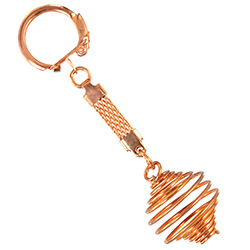 Tumbled Stone Swirl Cage Key Chain - Copper