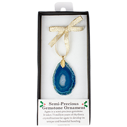 Agate Slice Ornament - Boxed, Gold