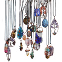 Bohemian Copper Crystal Necklaces with FREE Manzanita Tree Display!