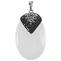 Quartz with Black Faceted Cap Necklace