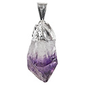 Natural Amethyst Point Necklace - Silver