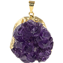Amethyst Cluster Necklace - Gold