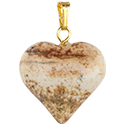 Puffed Gemstone Heart Necklace