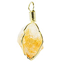 Natural Citrine Wire Wrap Necklace