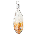 Natural Citrine Wire Wrap Necklace