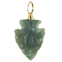 Gemstone Arrowhead Necklace - Gold