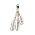 Quartz 3 Points Necklace - Gold