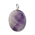 Oval Faceted Amethyst Necklace