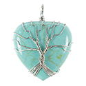 Wire Tree, Heart Gemstone Necklace