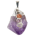 Amethyst Point with 3 Stones - Silver
