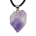 Natural Amethyst Point Necklace on Cord