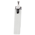 Selenite w/ Tourmaline Necklace - Silver