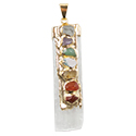 Selenite w/ Chakra Stones Necklace - Gold