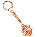 Tumbled Stone Swirl Cage Key Chain - Copper