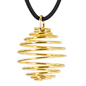 Tumbled Stone Swirl Cage Necklace - Gold